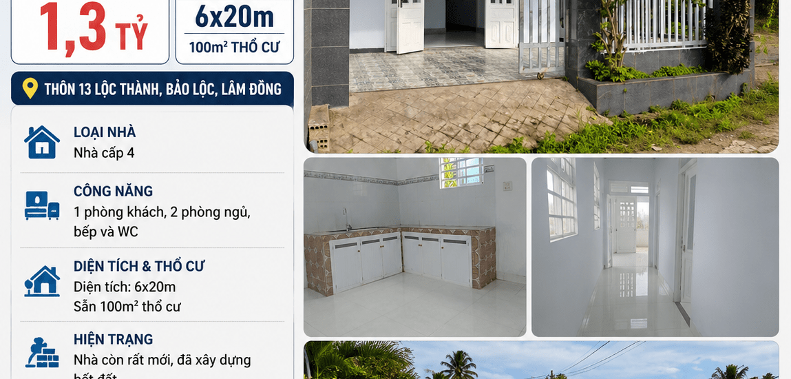 NHÀ CẤP 4 THÔN 13 LỘC THÀNH