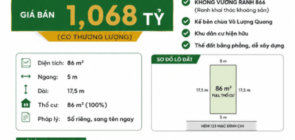 [BL123] 1.068 TỶ - 86M2 - PHƯỜNG 2 BẢO LỘC GẦN CHỢ KHU 6, KẾ CHÙA VÔ LƯỢNG QUANG