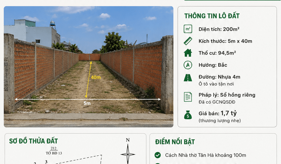 [A136] 1,7 TỶ - 200M2 ĐẤT THỔ CƯ SỔ HỒNG RIÊNG PHƯỜNG 3 BẢO LỘC GẦN NHÀ THỜ TÂN HÀ