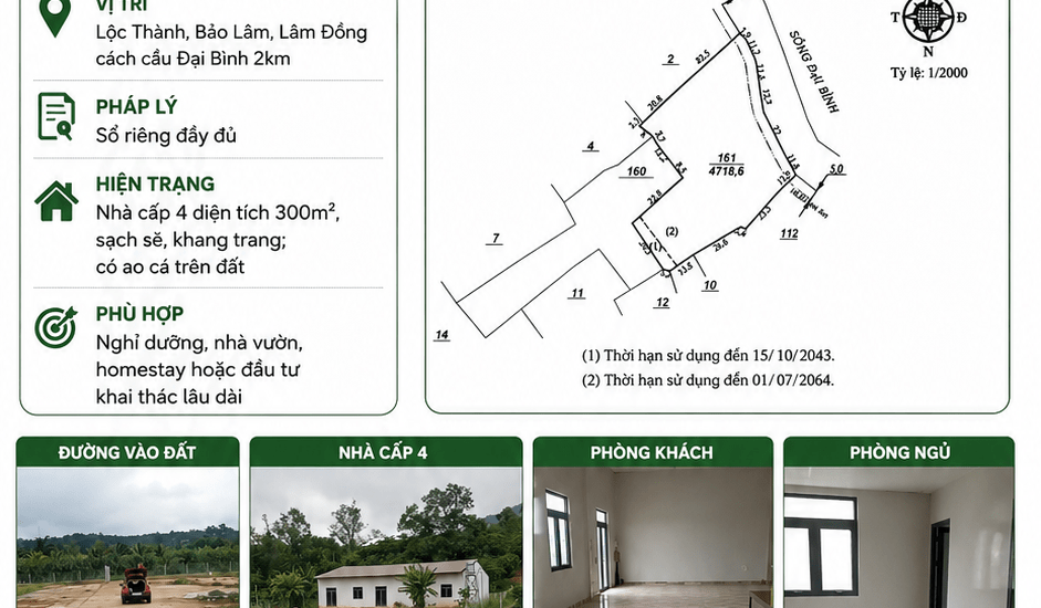 [A144] 3.5 TỶ - 4.7 SÀO NHÀ VƯỜN NGHỈ DƯỠNG MẶT TIỀN 73M GIÁP SÔNG ĐẠI BÌNH GẦN CẦU ĐẠI BÌNH