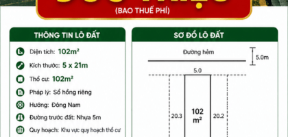 [A151] 900 TRIỆU - 102M2 ĐẤT THỔ CƯ SỔ HỒNG RIÊNG HẺM NGUYỄN ĐÌNH CHIỂU PHƯỜNG 1 BẢO LỘC, GẦN TRƯỜNG THCS PHAN VĂN TRỊ