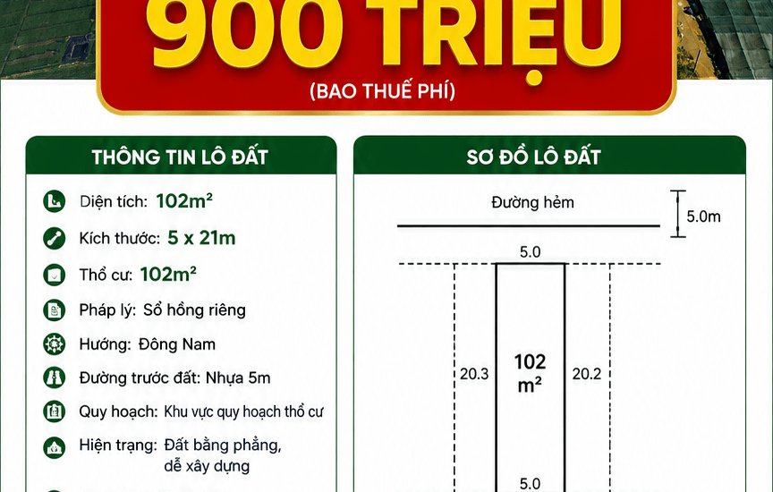 [A151] 900 TRIỆU - 102M2 ĐẤT THỔ CƯ SỔ HỒNG RIÊNG HẺM NGUYỄN ĐÌNH CHIỂU PHƯỜNG 1 BẢO LỘC, GẦN TRƯỜNG THCS PHAN VĂN TRỊ