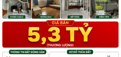 [A156] 5,3 TỶ 312M2 NHÀ SỔ HỒNG RIÊNG HẺM RỘNG
